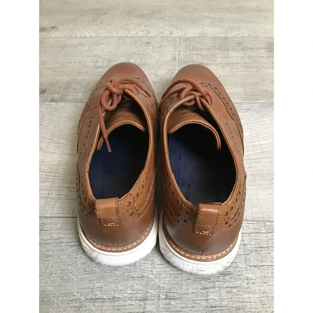 Cole‎ Haan Men's Chestnut Leather Grand Evolution Wingtip Oxford Shoes Size 10 M